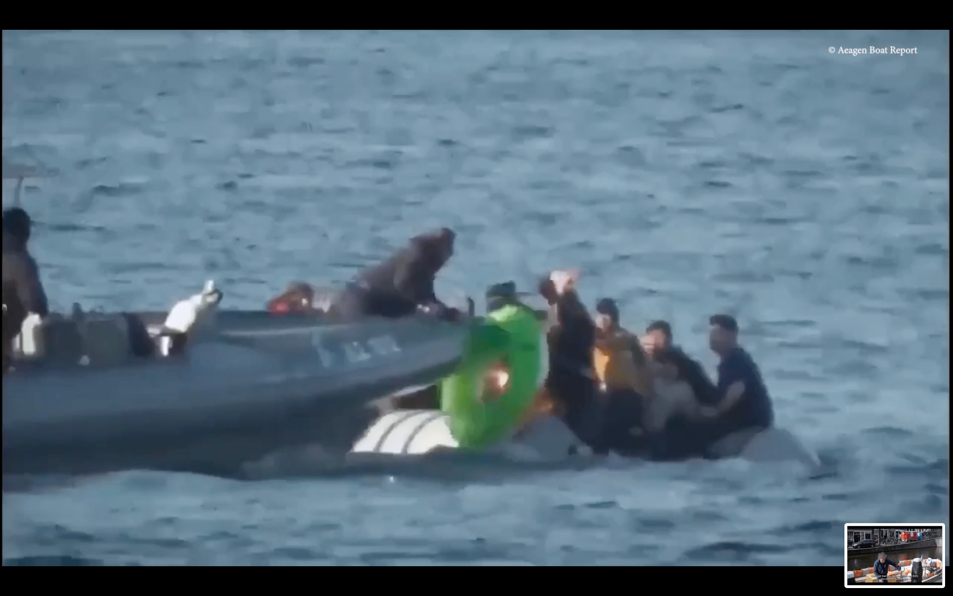 Aegean Boat Report footage documenting a pushback in the Aegean Sea